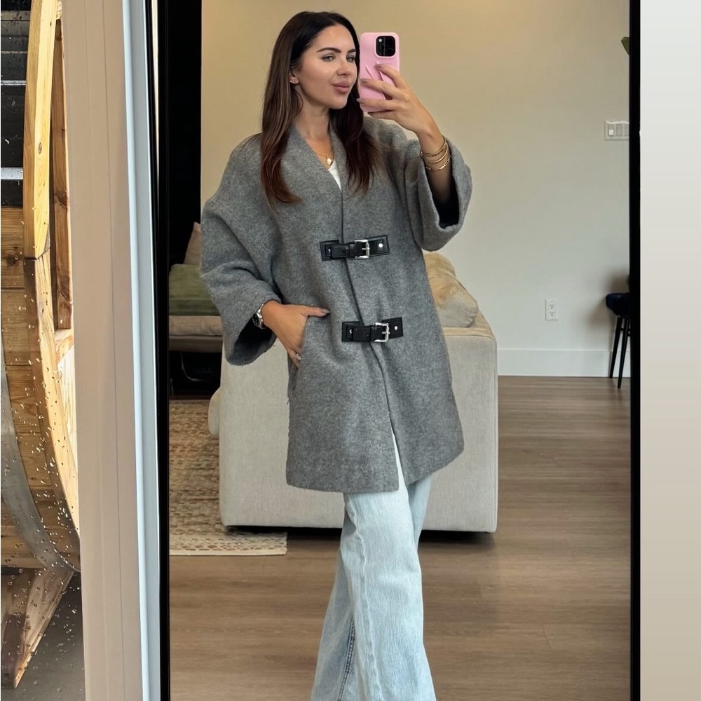 Michael Kors Gray Cardigan with Black Trim